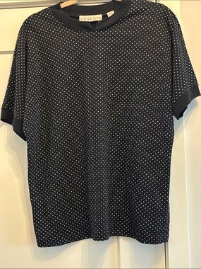 Venezia Women’s Black Polka Dot Short Sleeve Shirt